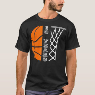Camiseta Kids Basketball Birthday For Boys 10 Years Old Gif