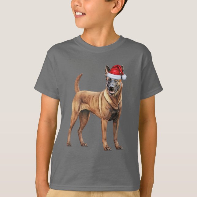 Camiseta Kids Belgian Malinois Dog Lover Funny Christmas (Anverso)