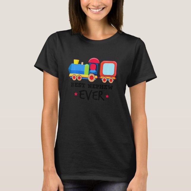 Camiseta Kids Best Nephew Ever Cool  Cute Train Aunt Loves  (Anverso)