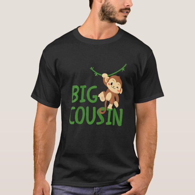 Camiseta Kids Big Best Cousin Ever Monkey Animal World's Gr (Anverso)