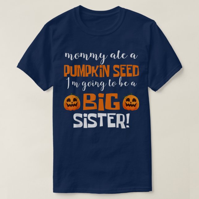 Camiseta Kids Big Sister Fall Pregnancy Announcement Hallow (Diseño del anverso)