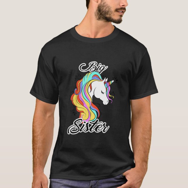 Camiseta Kids Big Sister Unicorn for Girls (Anverso)