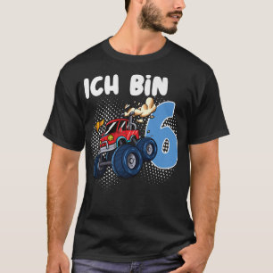 Camiseta Kids Birthday 6 Years Monster Truck Boys