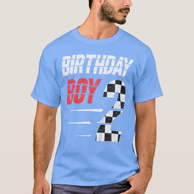 Camiseta Kids Birthday Boy 2 Two Racing Flag 2nd Birthday R (Anverso)