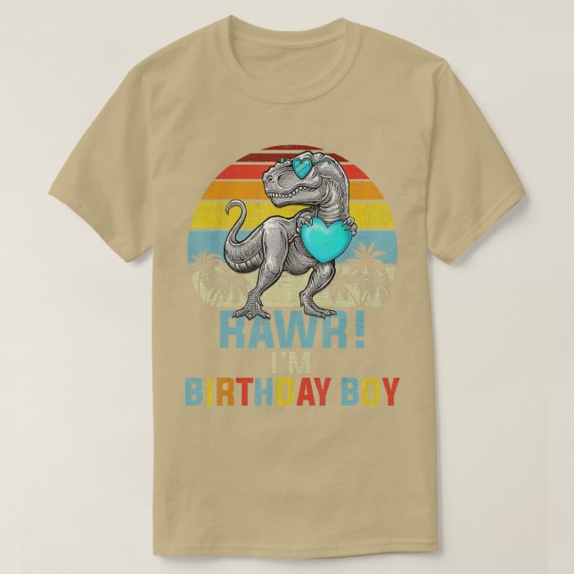 Camiseta Kids Birthday Boy Dino  Rex Dinosaur Boys Matching (Diseño del anverso)