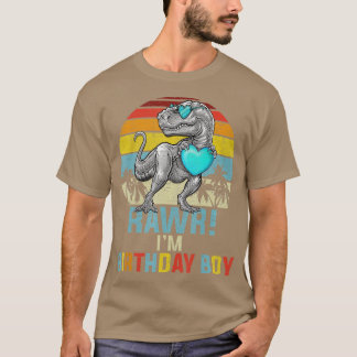 Camiseta Kids Birthday Boy Dino Rex Dinosaur Boys Matching