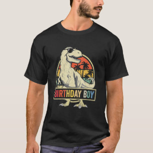 Camiseta Kids Birthday Boys Dino Rex Dinosaur Boys Matching