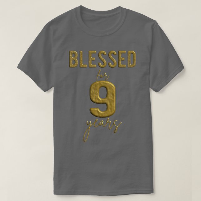 Camiseta Kids Blessed For 9 Years Old 9th Birthday Christma (Diseño del anverso)