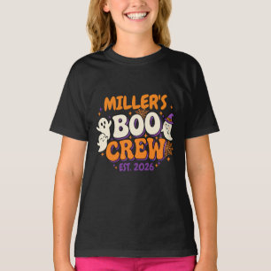 Camiseta Kids Boo Crew Fantasma Halloween Apellido