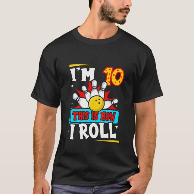 Camiseta Kids Bowling Motif For 10 Year Old Little Bowler 1 (Anverso)