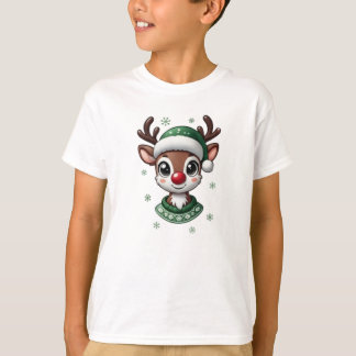 Camiseta Kids Boy Cute Reindeer Personalized T-Shirt 