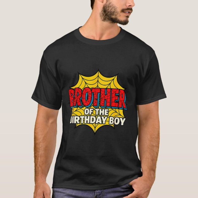 Camiseta Kids Brother Of The Birthday Boy Sder Theme Party  (Anverso)