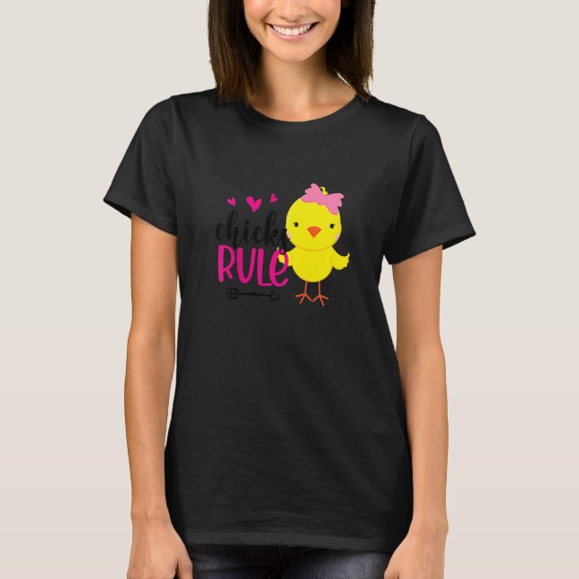 Camiseta Kids Chicks Rule Cute Chicken Baby Chicken Happy E (Anverso)