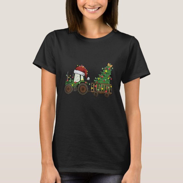 Camiseta Kids Christmas Tractor Farm  Christmas Tractor (Anverso)