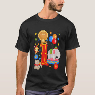 Camiseta Kids Circus Birthday 1st Birthday Carnival 1 Years