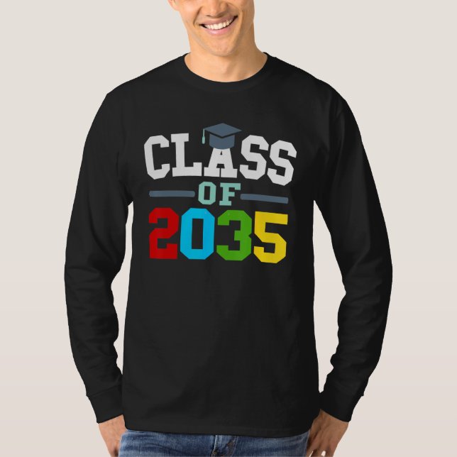 Camiseta Kids Class Of 2035 First Day Of Back To School Gra (Anverso)
