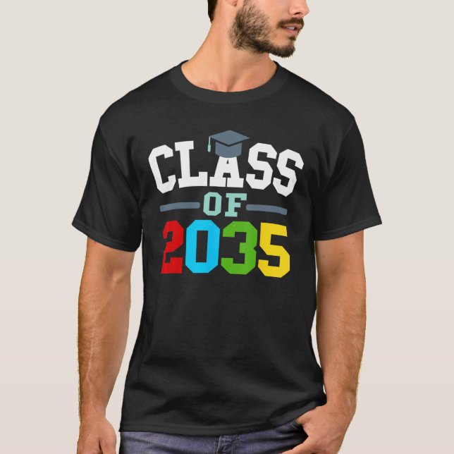 Camiseta Kids Class Of 2035 First Day Of Back To School Gra (Anverso)