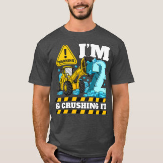 Camiseta Kids Construction Truck 2nd Birthday Shirt Boy 2 B