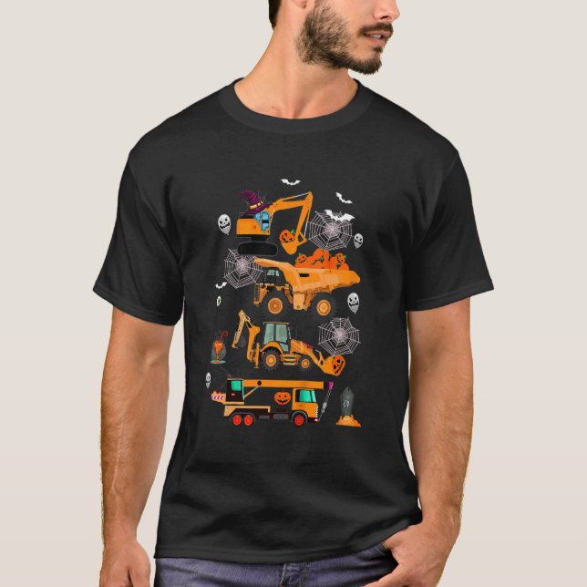 Camiseta Kids Construction Vehicle Halloween Crane Truck Pu (Anverso)