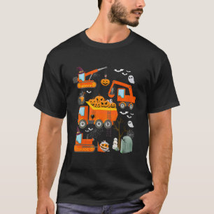 Camiseta Kids Construction Vehicle Halloween Crane Truck Pu