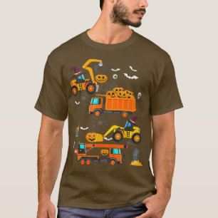 Camiseta Kids Construction Vehicle Halloween Crane Truck Pu