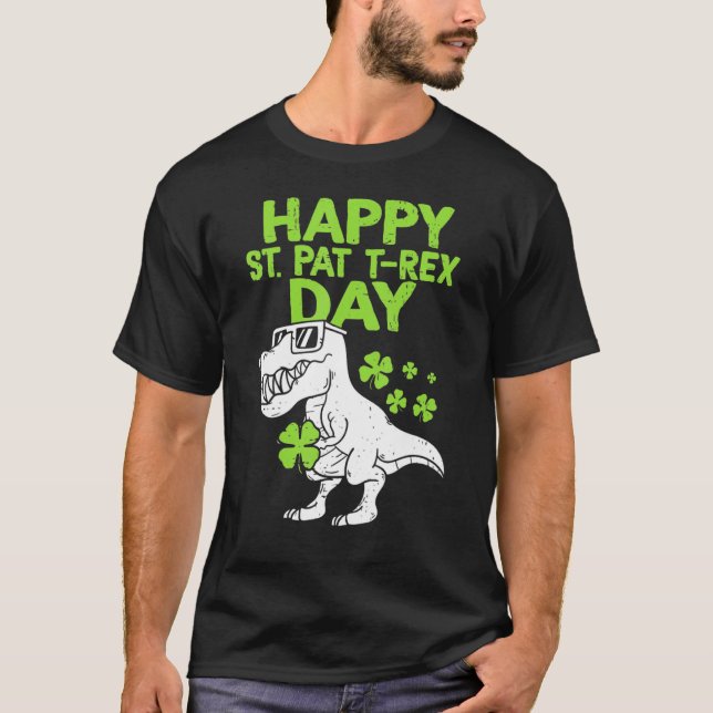 Camiseta Kids Cool Happy St. Pat-trex Day St. Patricks Day  (Anverso)