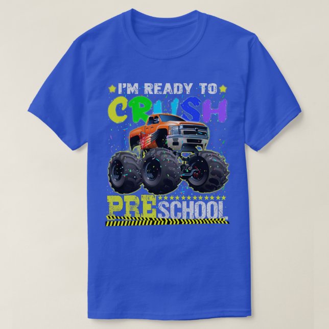 Camiseta Kids Cool Monster Truck Preschool Back To School F (Diseño del anverso)