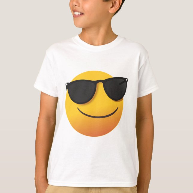Camiseta Kids Cool Smiley T-Shirt Fun Emoji Graphic Design (Anverso)