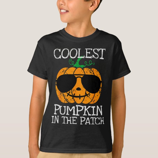 Camiseta Kids Coolest Pumpkin In The Patch Halloween Boys G (Anverso)