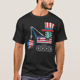Camiseta Kids Crane Truck Firecrackers Niños 4 De Julio Bab