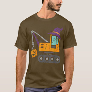 Camiseta Kids Crane Truck Pumpkin Toddler Baby Boys Hallowe