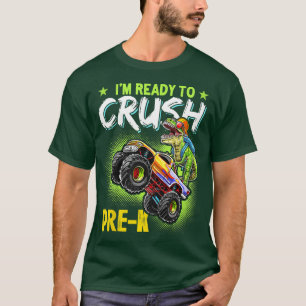 Camiseta Kids Crush Pre-K Dinosaur Monster Truck Back to Sc