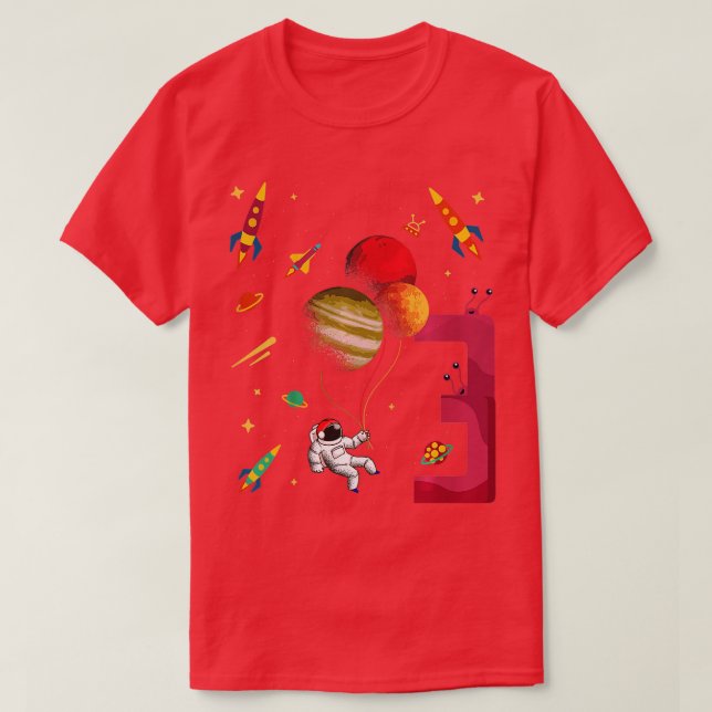 Camiseta Kids Cute 3rd Birthday 3 Years Old oddler Spaceman (Diseño del anverso)