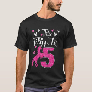 Camiseta Kids Cute 5th Birthday Party Horse Girl This Fill