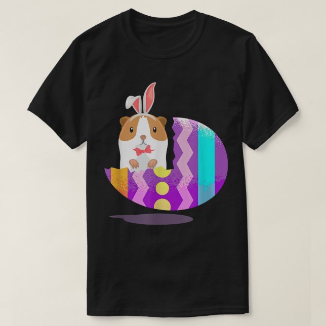 Camiseta Kids Cute Guinea Pig Eggs Hunting Funny Pastel Eas (Diseño del anverso)