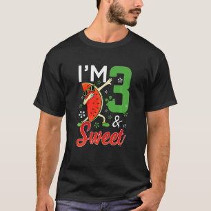 Camiseta Kids Cute I'm 3 Years Old & Sweet Dabbing Watermel