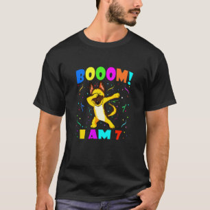 Camiseta Kids Dabbing German Shepherd Booom I Am 7 Boy Girl