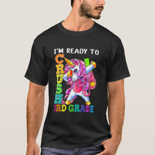 Camiseta Kids Dabbing Unicorn I'm Ready To Crush 3rd Grade