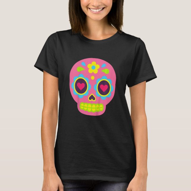 Camiseta Kids Dia De Los Muertos  Baby Sugar Skull Cute Tod (Anverso)