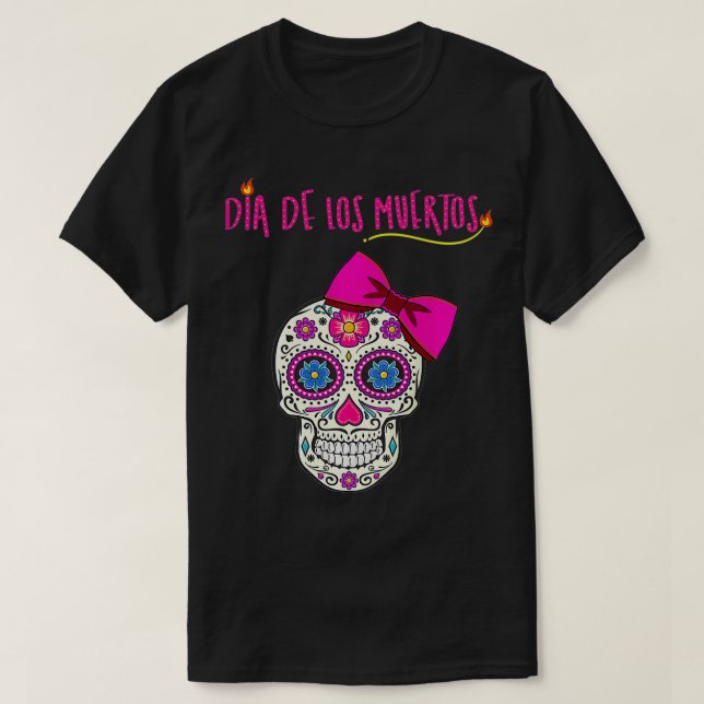 Camiseta Kids Dia De Los Muertos Sugar Skull Day of the Dea (Diseño del anverso)