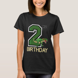 Camiseta Kids Dino 2 Year Old Birthday Party Boys Dino 2nd 