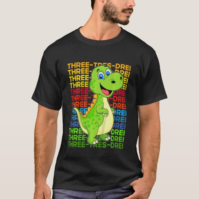 Camiseta Kids Dinosaur 3º cumpleaños (Anverso)
