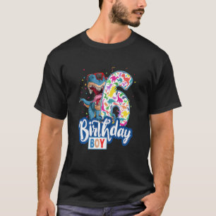Camiseta Kids Dinosaur Birthday Idea For Kids I'm 6 & I Am 