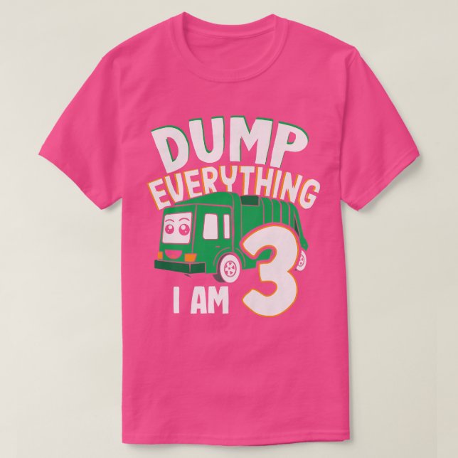 Camiseta Kids Dump Everything Im 3 - Boy 3rd Birthday Trash (Diseño del anverso)