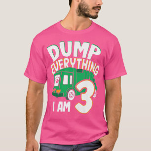Camiseta Kids Dump Everything Im 3 - Boy 3rd Birthday Trash