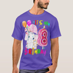 Camiseta Kids Elephant Birthday Its My 9th Birthday Girls E