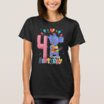 Camiseta Kids Elephant Birthday Party 4 años de edad<br><div class="desc">Elefante Infantil Fiesta de Cumpleaños Niño Niño Niño de 4 años</div>