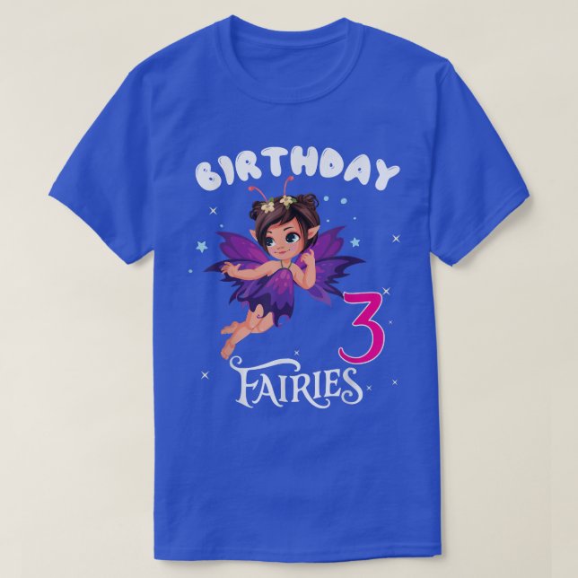 Camiseta Kids Fairy Birthday Party 3 años Fairy Birthd (Diseño del anverso)