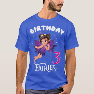 Camiseta Kids Fairy Birthday Party 3 años Fairy Birthd