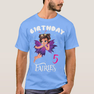 Camiseta Kids Fairy Birthday Party 5 años Fairy Birthd